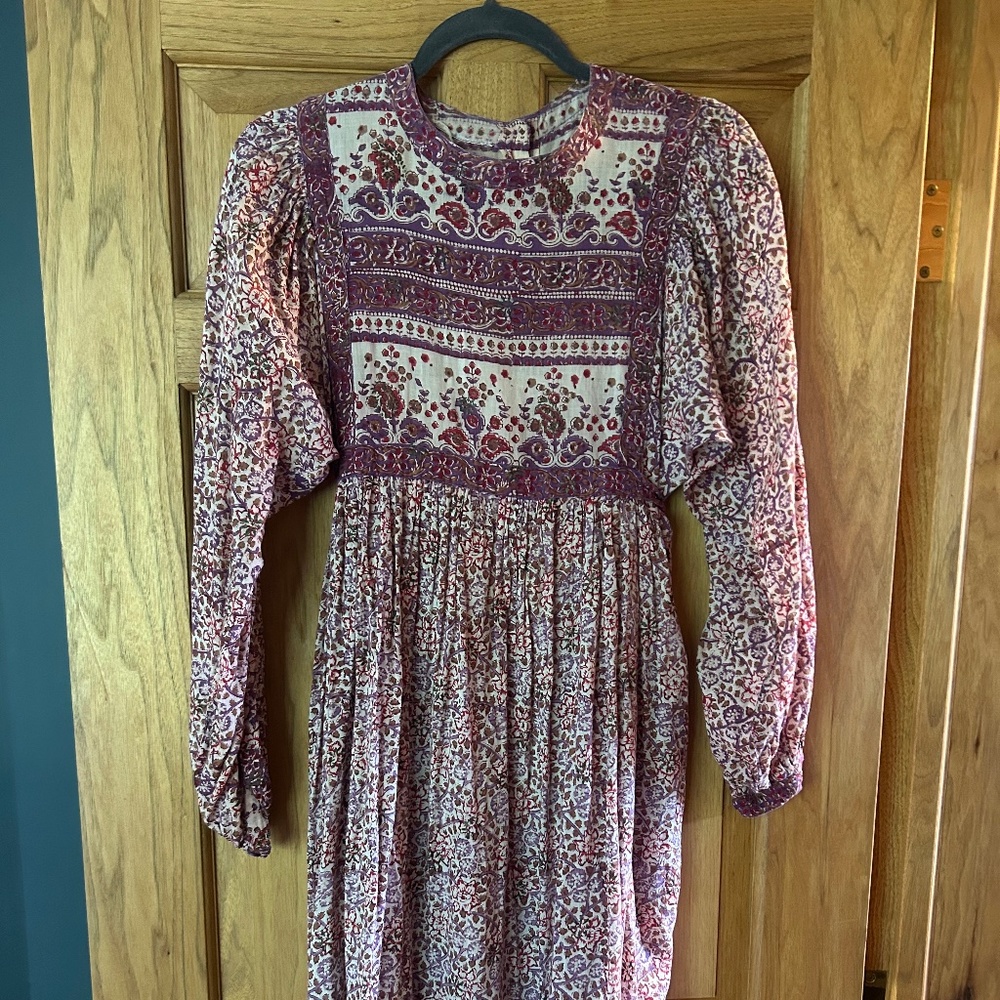 Vintage boho Indian cotton dress medium